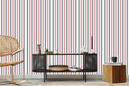 Wallpaper Modern In Colorful Vertical Striped Living Room