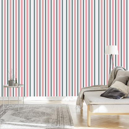 Wallpaper Modern In Colorful Vertical Striped Living Room