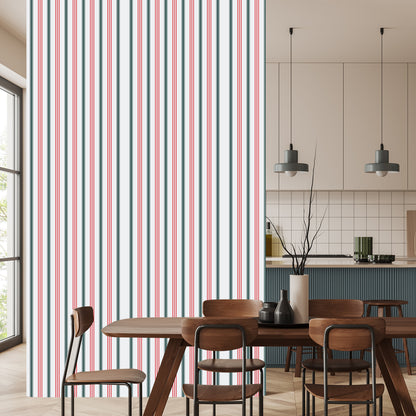 Wallpaper Modern In Colorful Vertical Striped Living Room