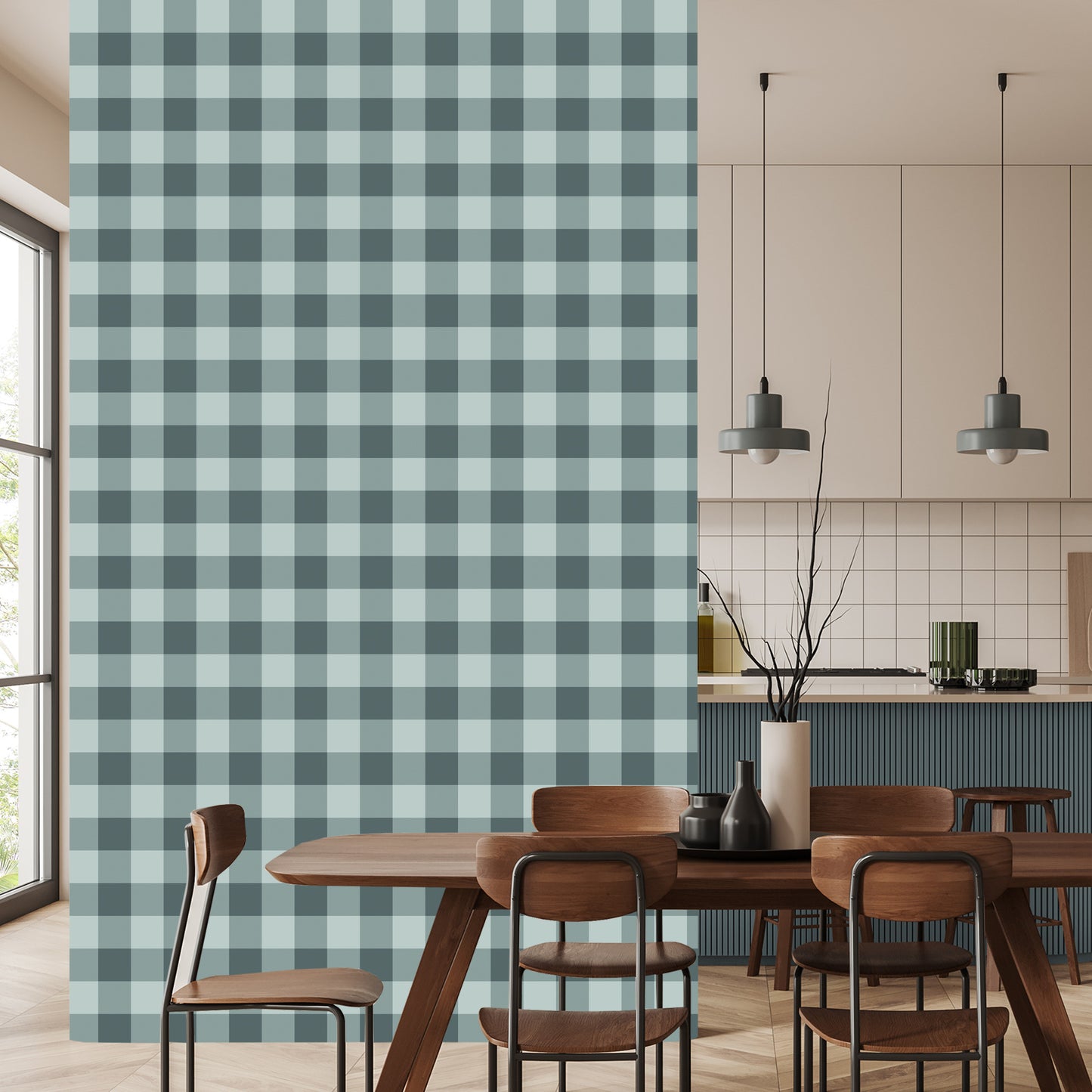 Wallpaper Fashionable Check In Shades Of Gray