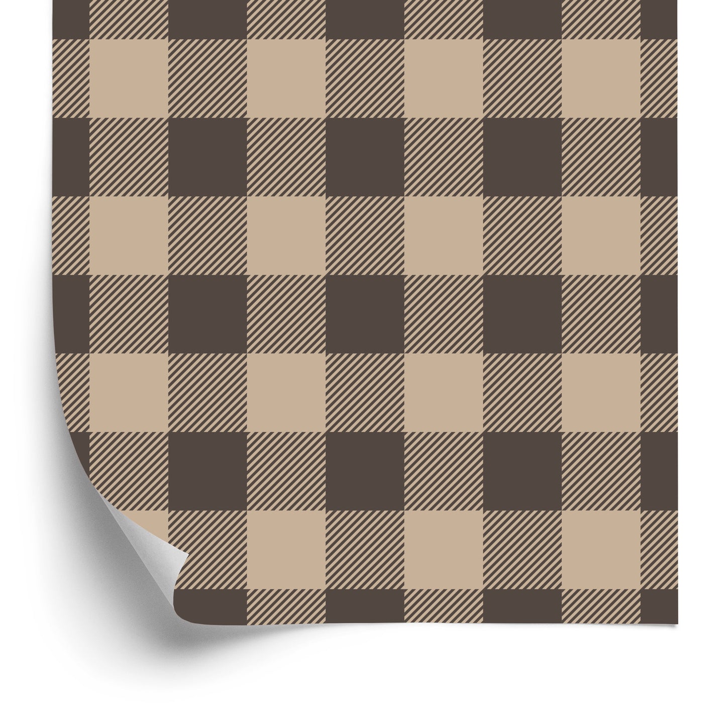 Wallpaper Fashionable Brown And Beige Vintage Check