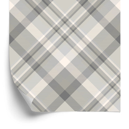 Wallpaper Modern Lattice In Gray - Beige