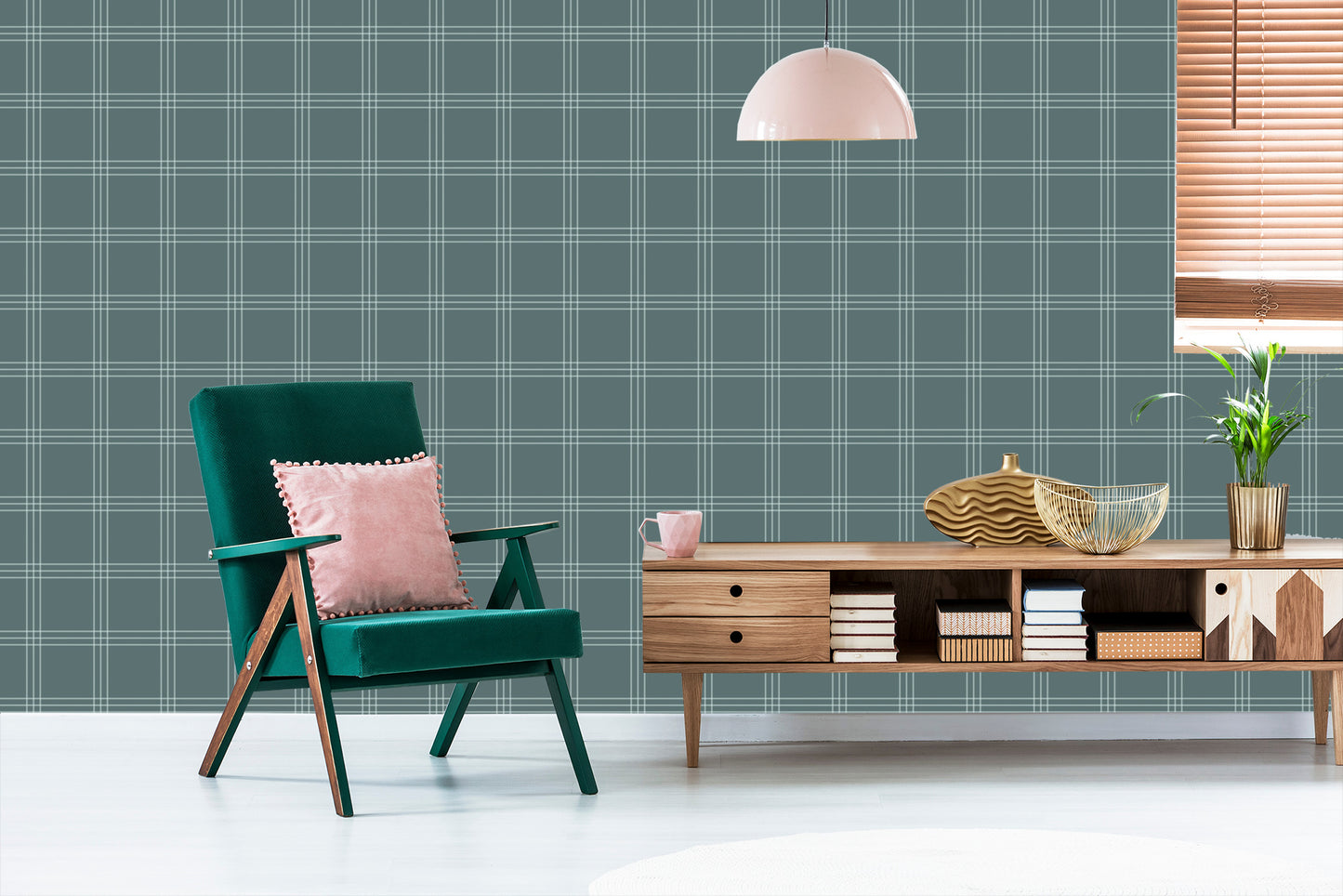 Wallpaper Scottish Plaid In Shades Of Gray