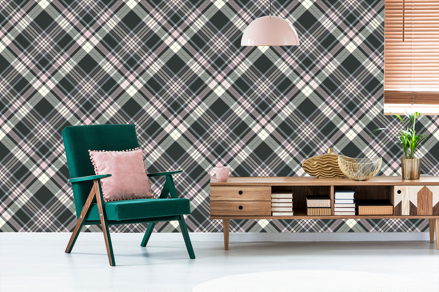 Wallpaper Beautiful Plaid In Pastel Colors