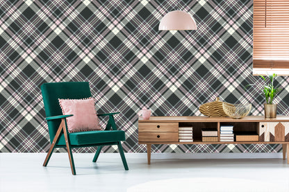 Wallpaper Beautiful Plaid In Pastel Colors
