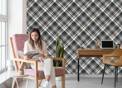 Wallpaper Beautiful Plaid In Pastel Colors
