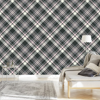 Wallpaper Beautiful Plaid In Pastel Colors