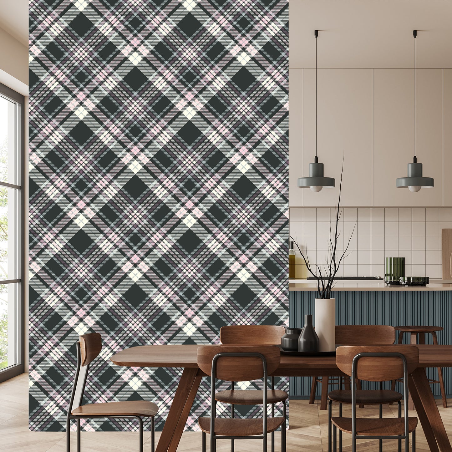 Wallpaper Beautiful Plaid In Pastel Colors