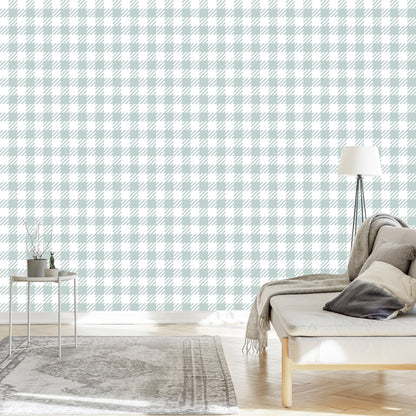 Wallpaper Modern Gray - White Check