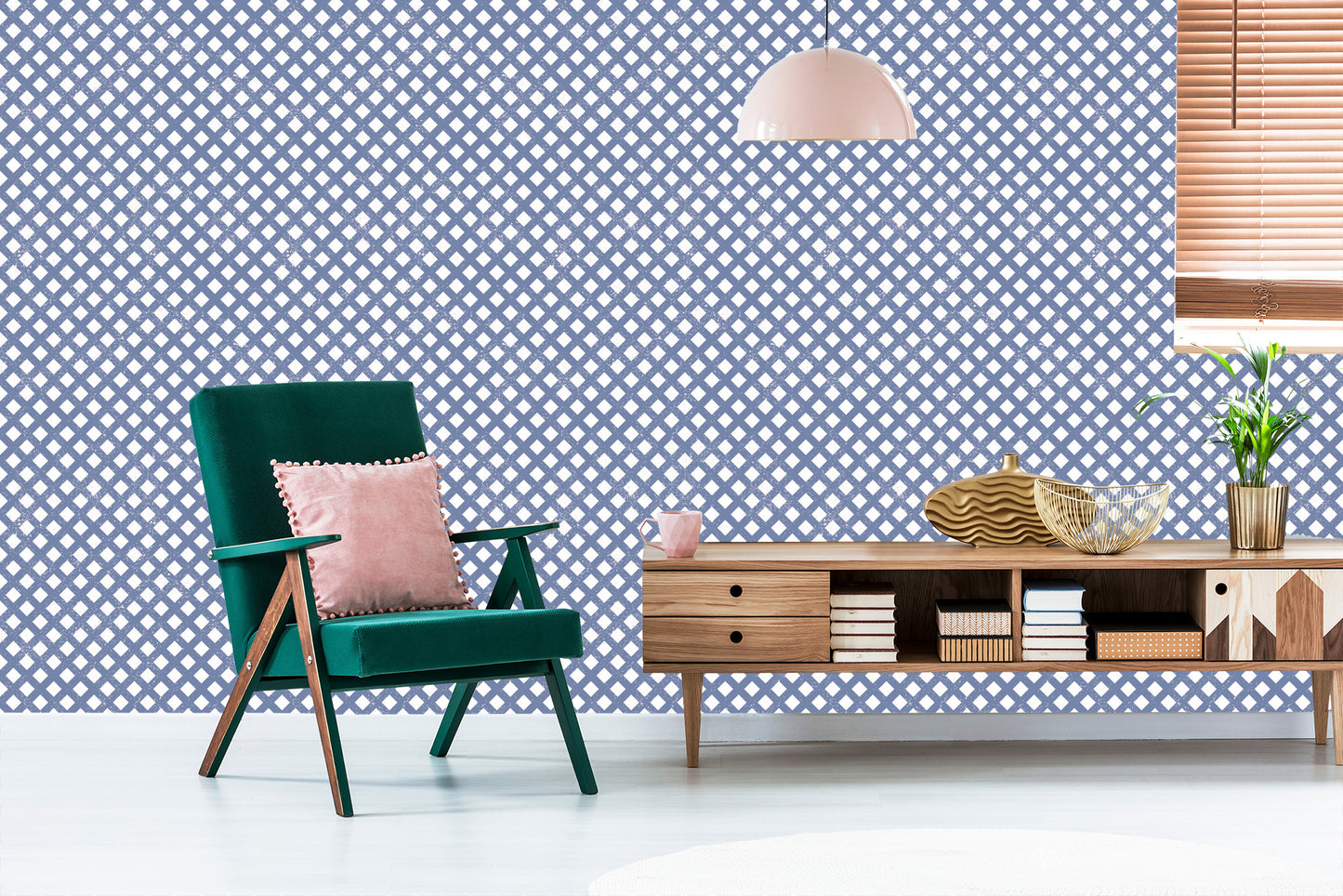 Wallpaper Geometric Grille For Living Room, Office
