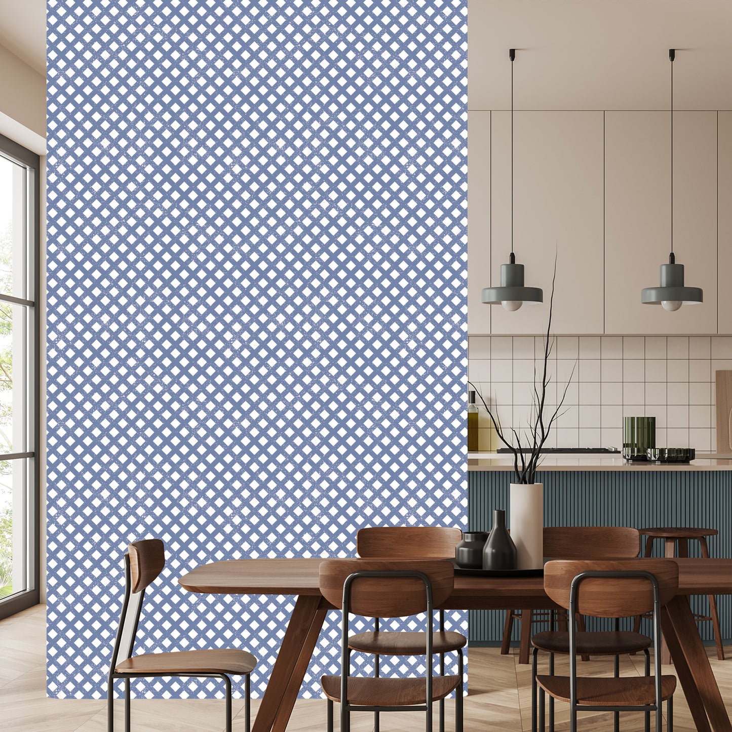 Wallpaper Geometric Grille For Living Room, Office