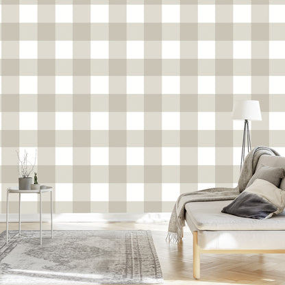 Wallpaper Geometric Optical Plaid For Living Room