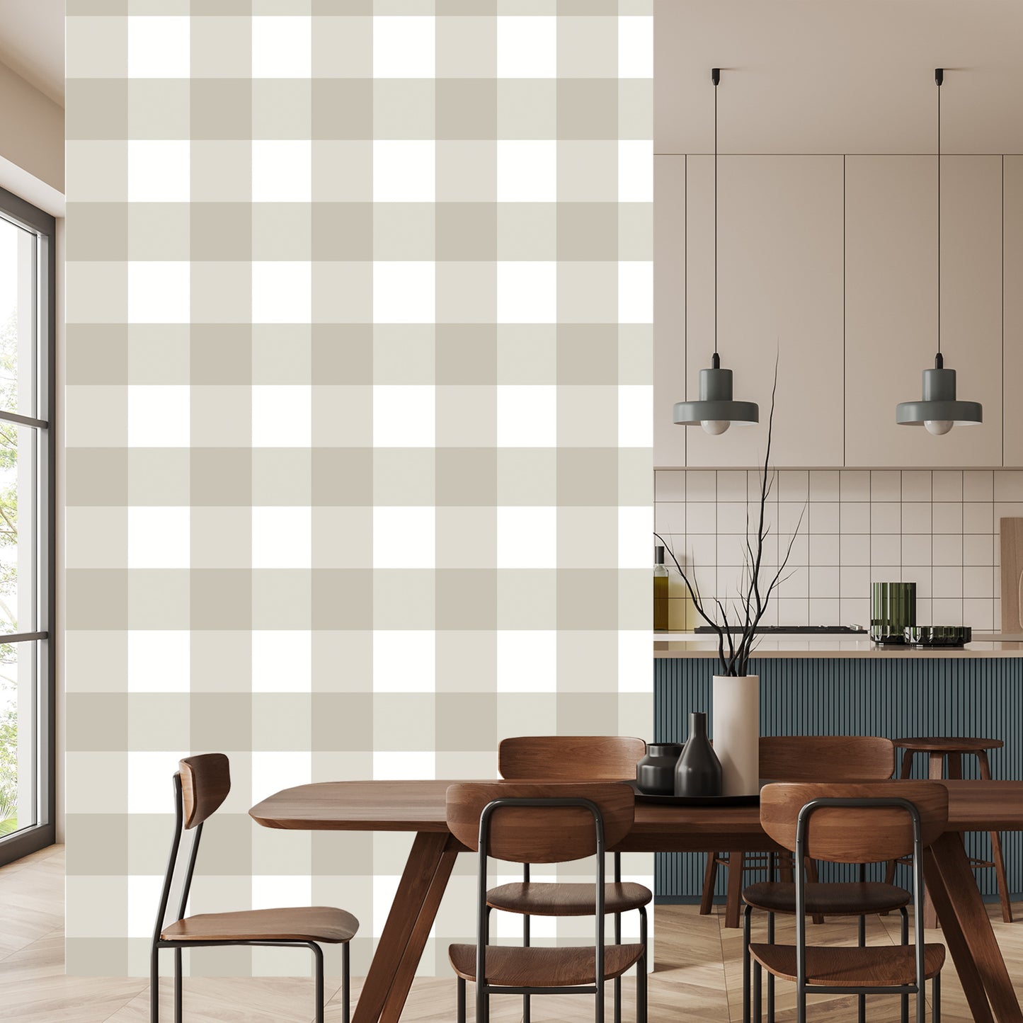 Wallpaper Geometric Optical Plaid For Living Room
