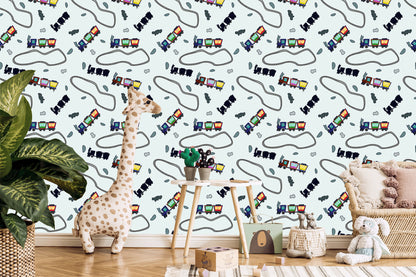 Wallpaper Fairy-Tale Colorful Trains