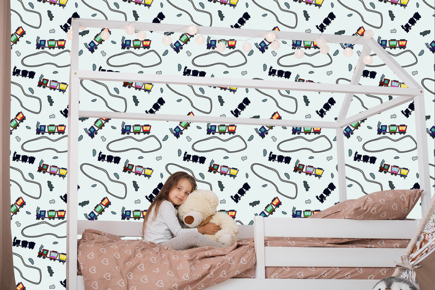 Wallpaper Fairy-Tale Colorful Trains