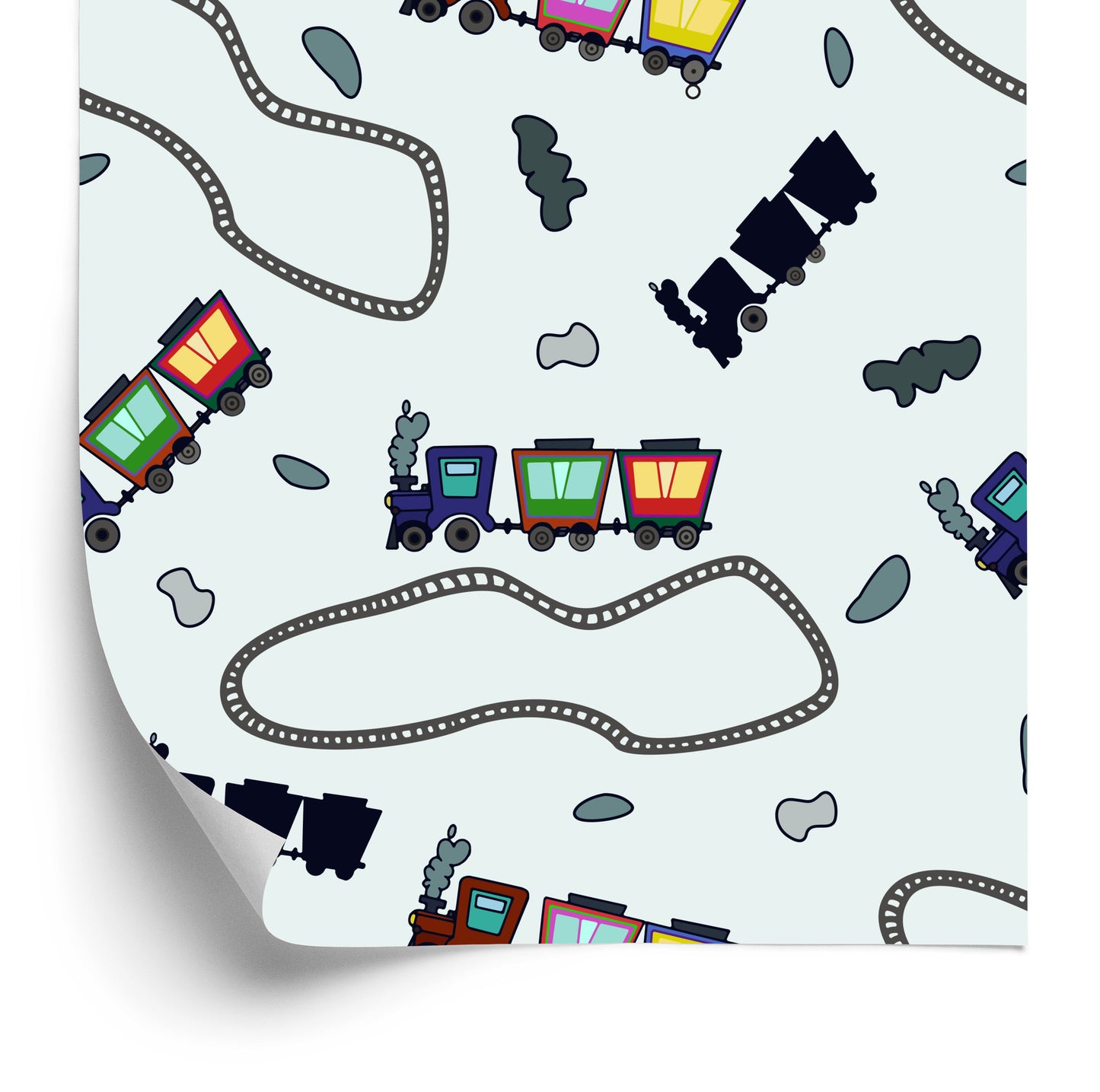 Wallpaper Fairy-Tale Colorful Trains