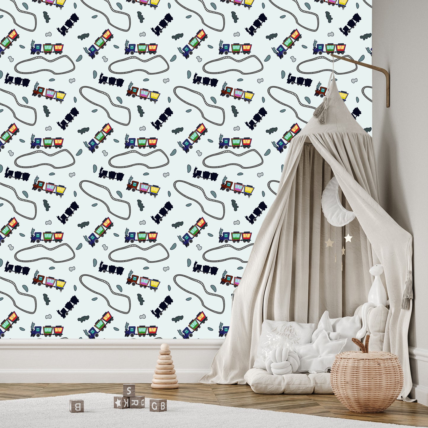 Wallpaper Fairy-Tale Colorful Trains