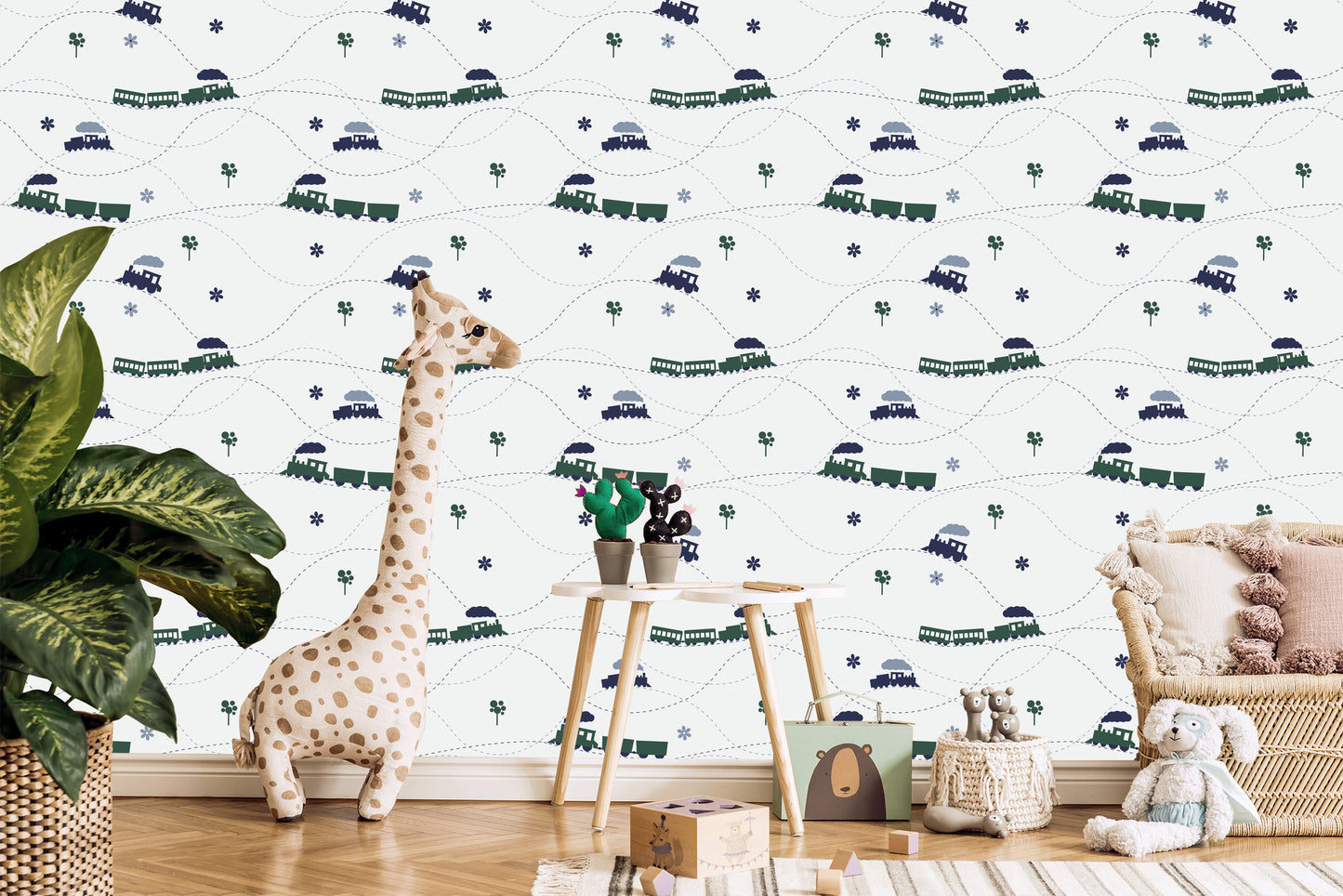 Wallpaper Colorful Toy Steam Trains