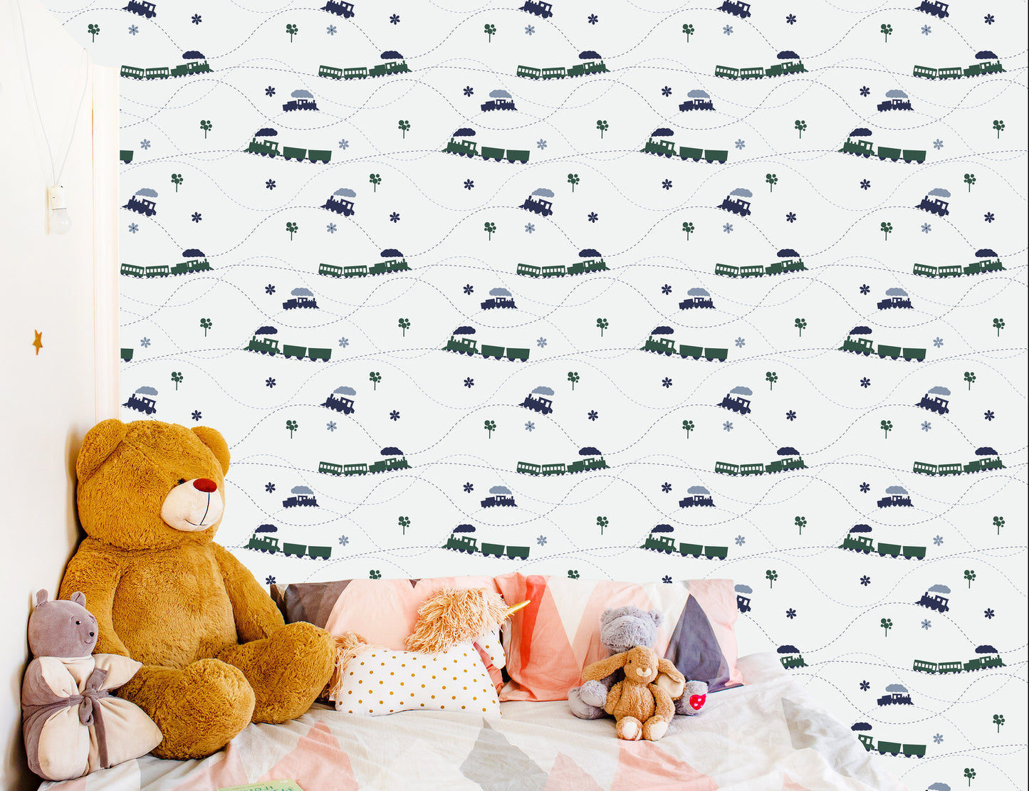 Wallpaper Colorful Toy Steam Trains