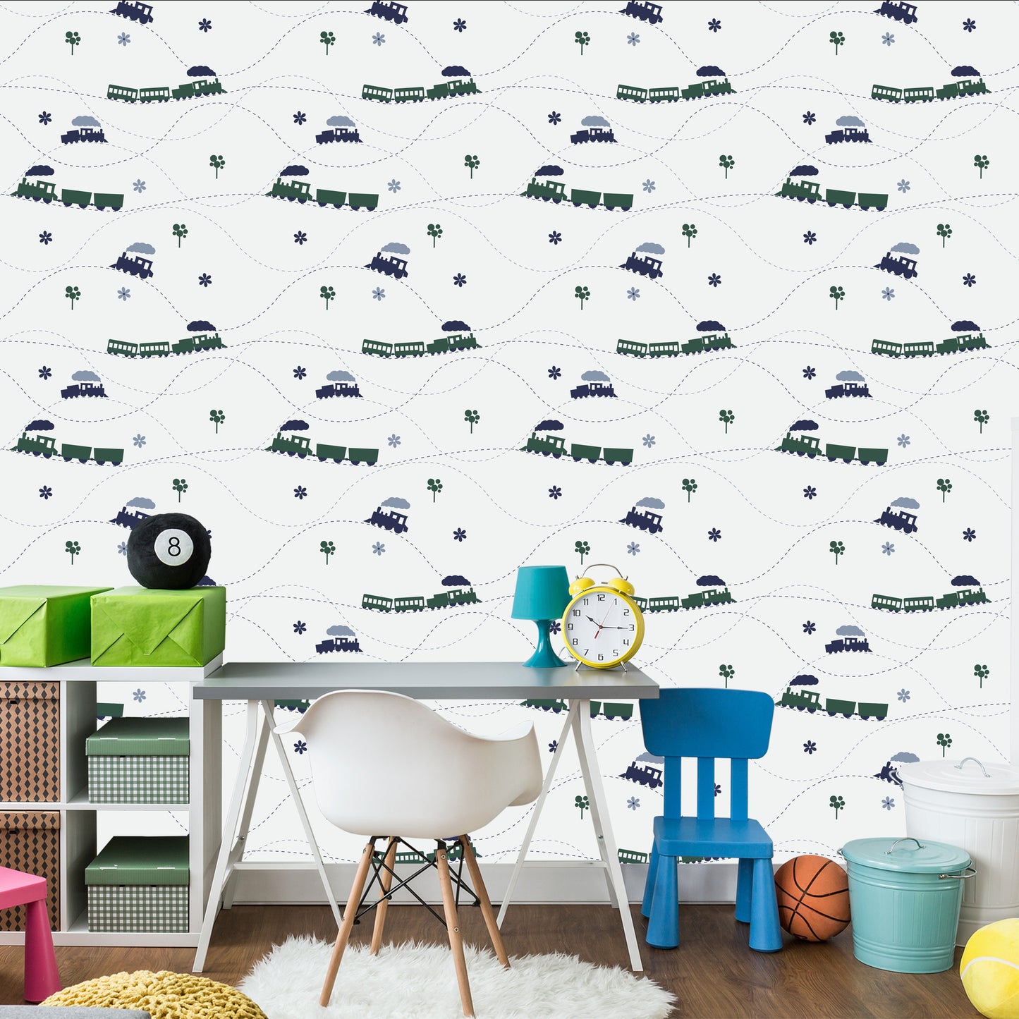 Wallpaper Colorful Toy Steam Trains