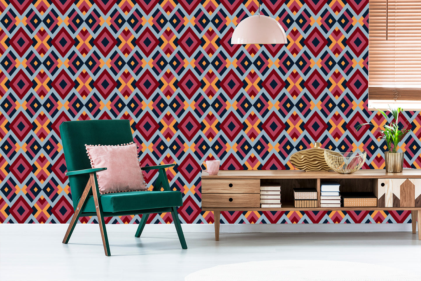 Wallpaper Geometric Colorful Diamonds