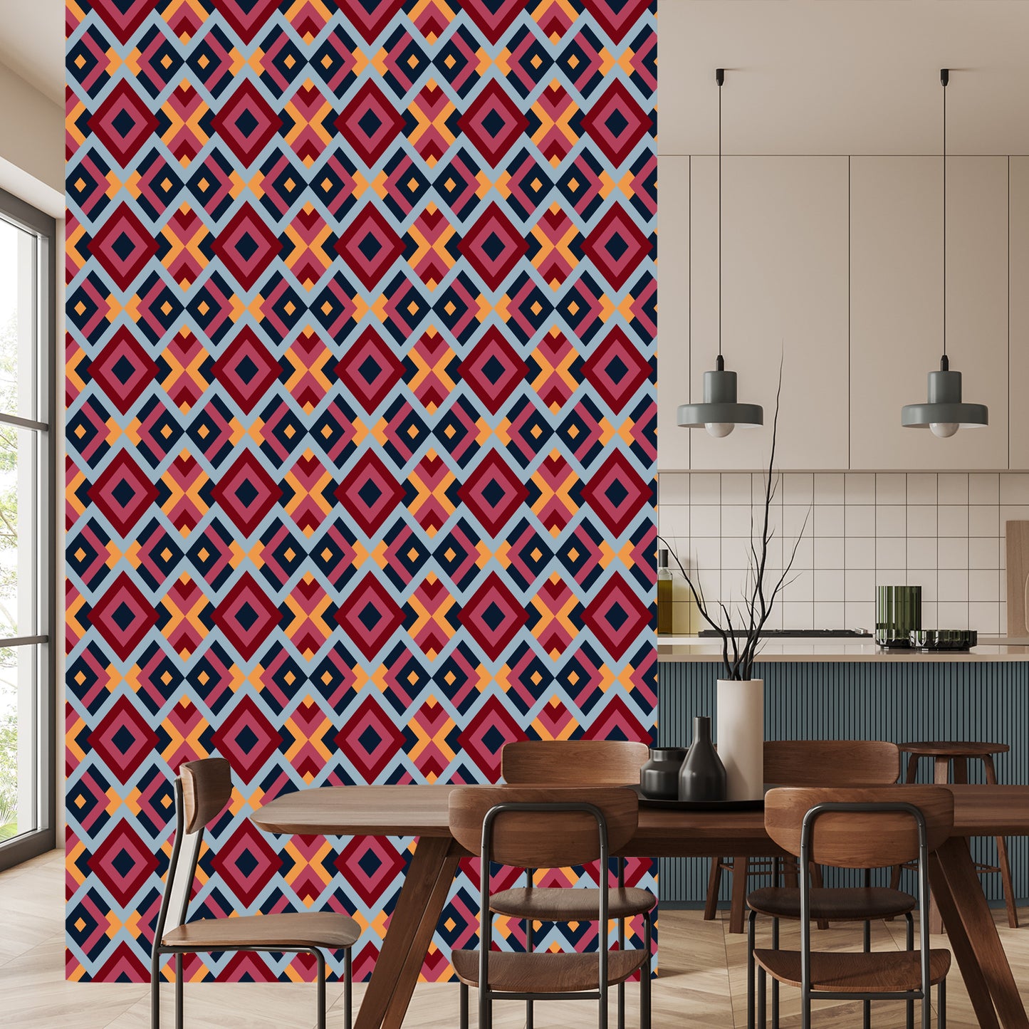 Wallpaper Geometric Colorful Diamonds