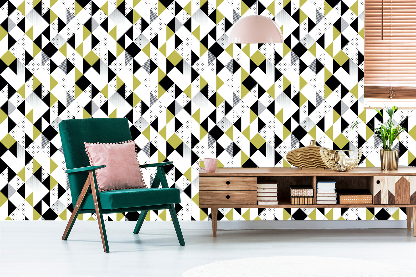 Wallpaper Geometric Colorful Triangles