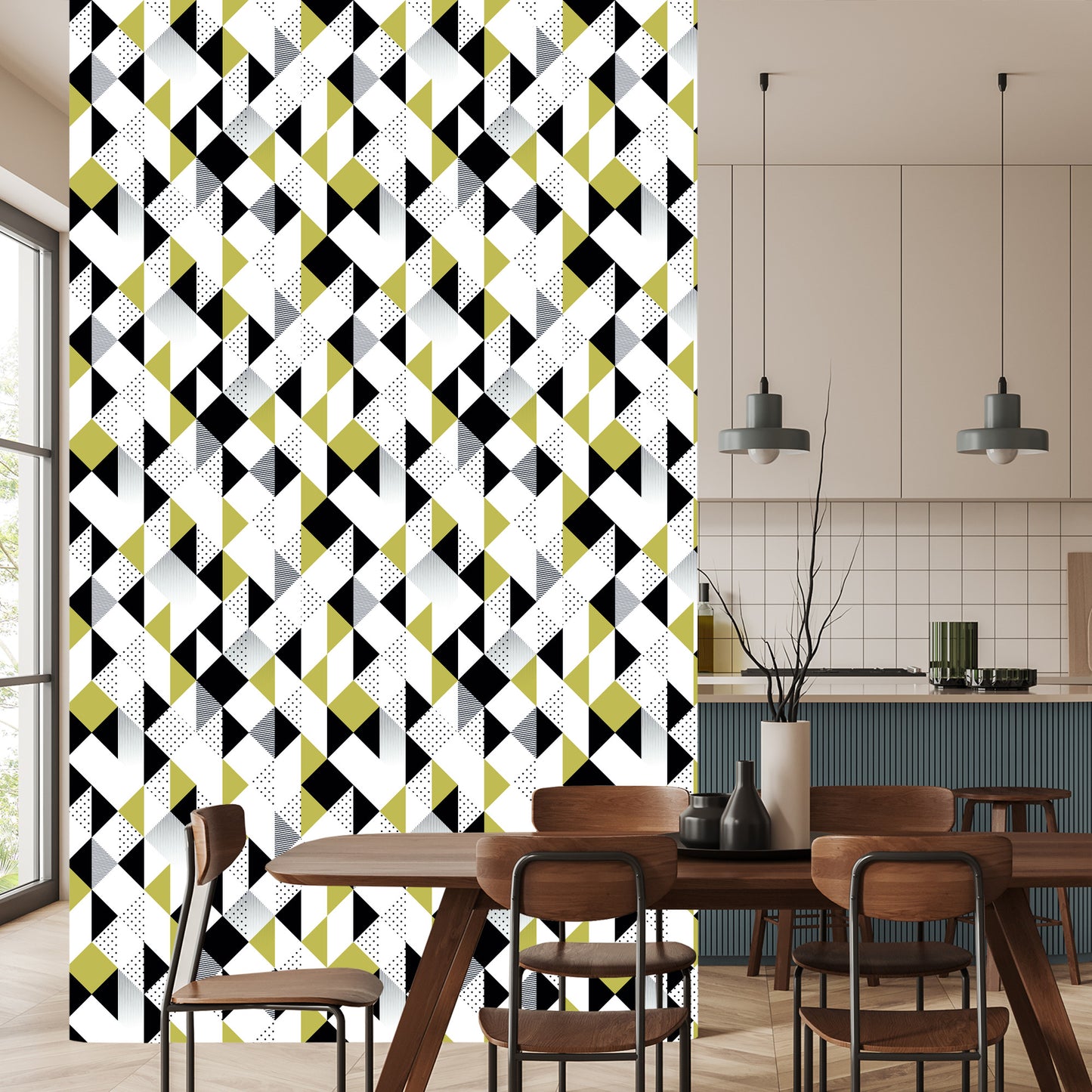 Wallpaper Geometric Colorful Triangles