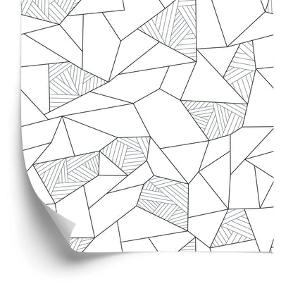 Wallpaper Black And White Geometric Pattern