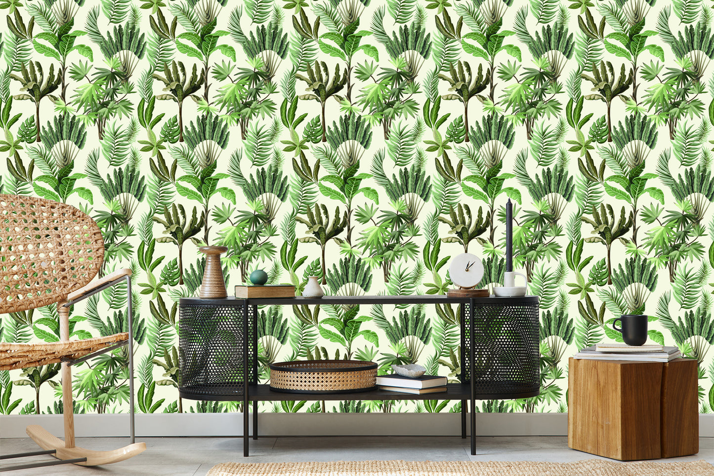 Wallpaper Exotic Leaves Vintage
