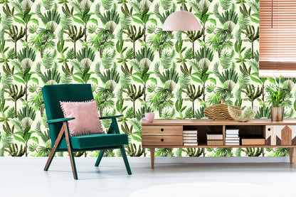 Wallpaper Exotic Leaves Vintage
