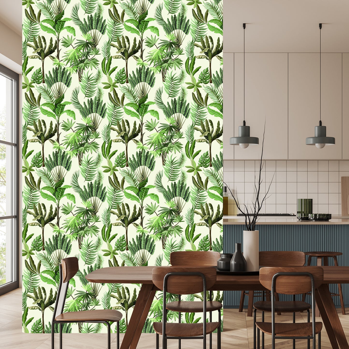 Wallpaper Exotic Leaves Vintage