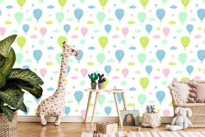 Wallpaper Colorful Balloons, Clouds