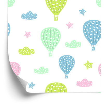 Wallpaper Colorful Balloons, Clouds