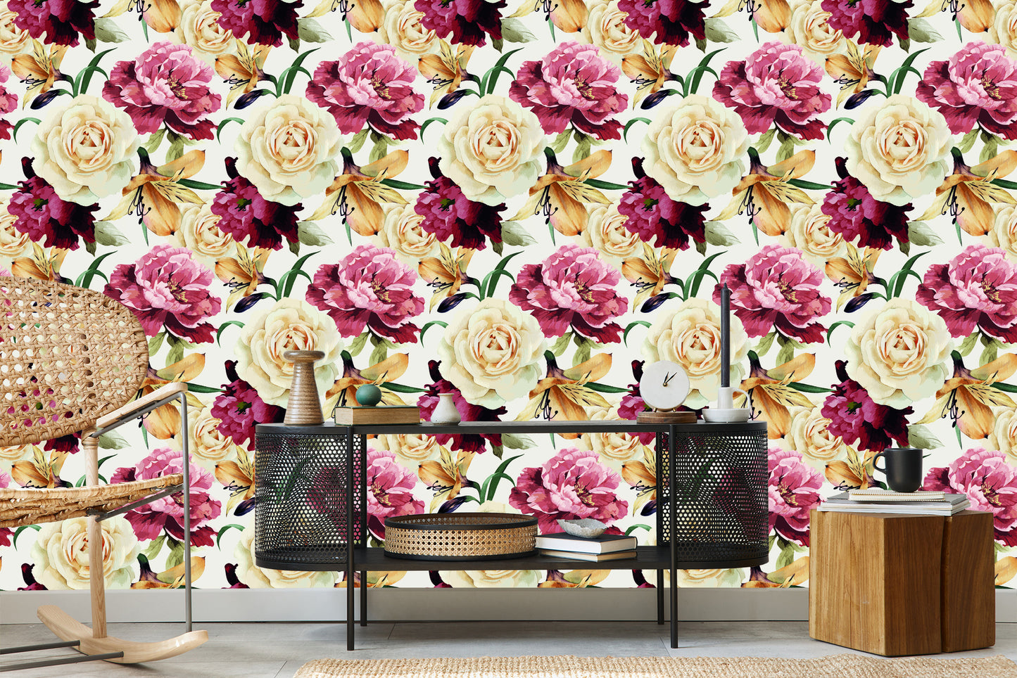 Wallpaper Waltercolor Colorful Flowers