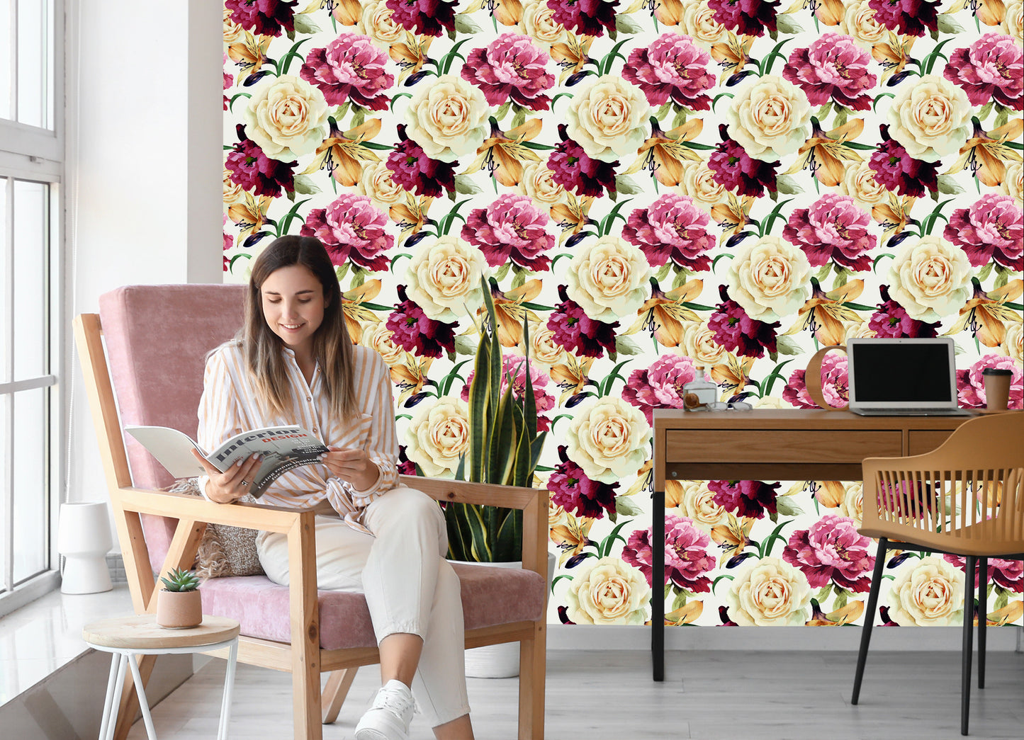 Wallpaper Waltercolor Colorful Flowers