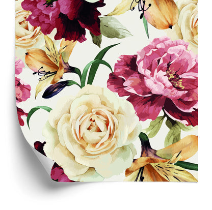 Wallpaper Waltercolor Colorful Flowers