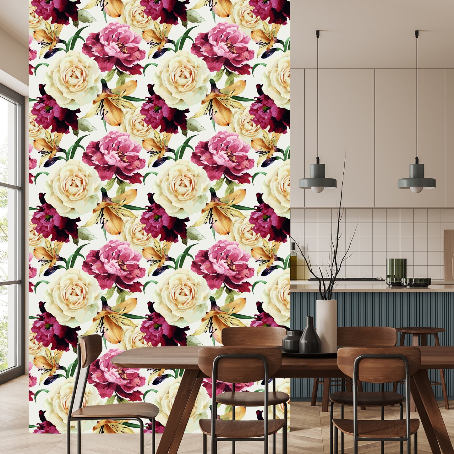 Wallpaper Waltercolor Colorful Flowers