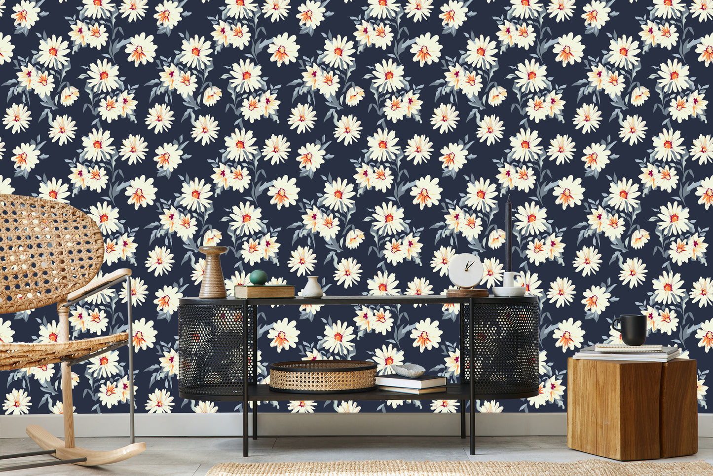 Wallpaper Flowers - Painted Daisies