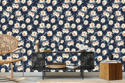 Wallpaper Flowers - Painted Daisies