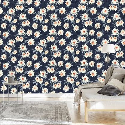 Wallpaper Flowers - Painted Daisies