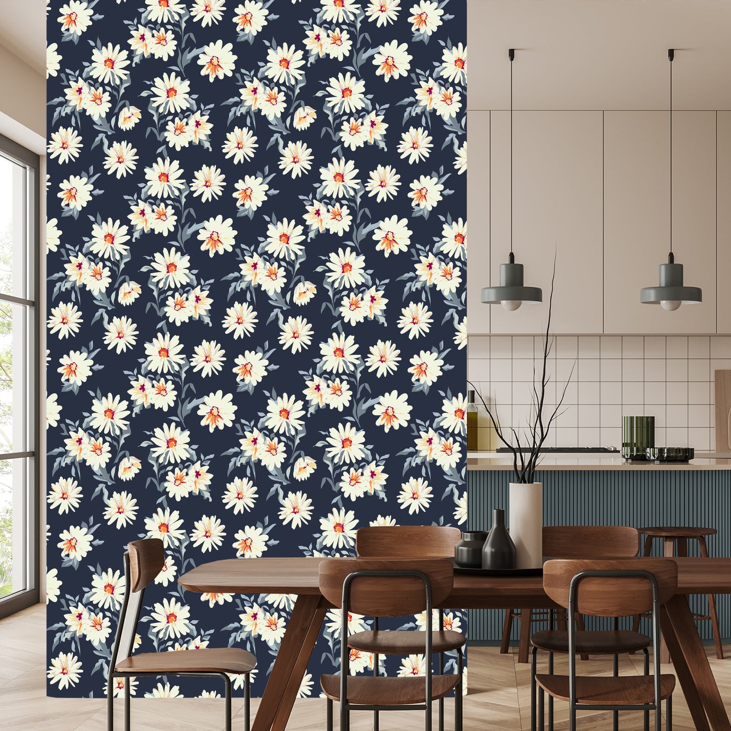 Wallpaper Flowers - Painted Daisies