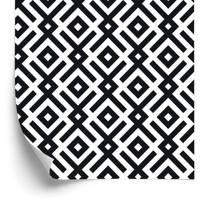 Wallpaper Black And White Geometric Pattern