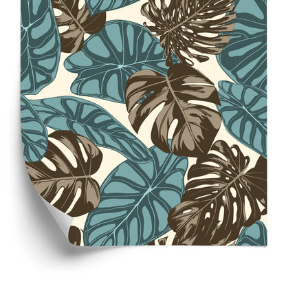 Wallpaper Tropical Leaves In Watercolor