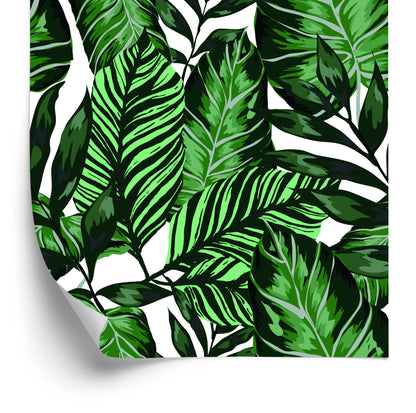 Wallpaper Tropical Leaves In Watercolor