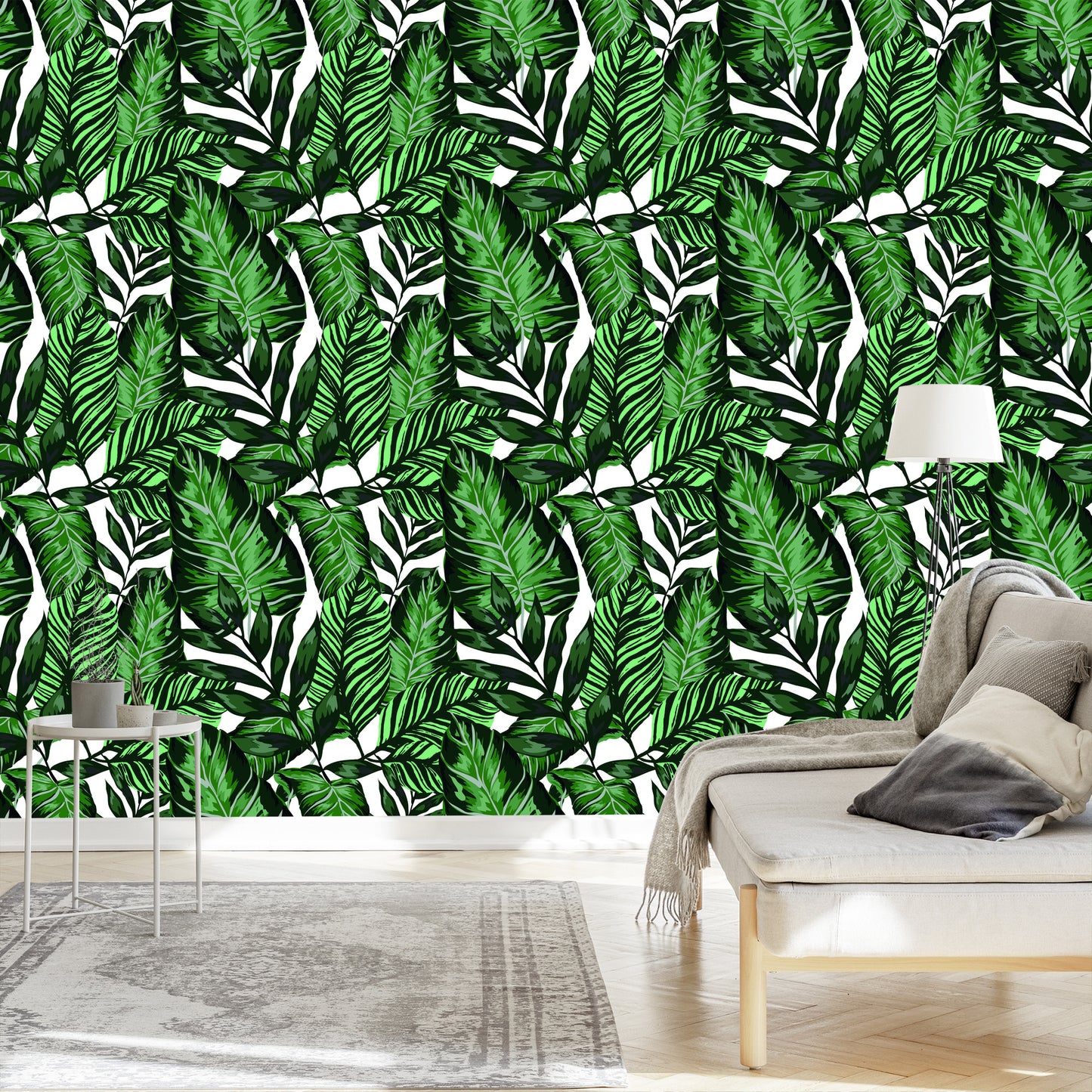Wallpaper Tropical Leaves In Watercolor