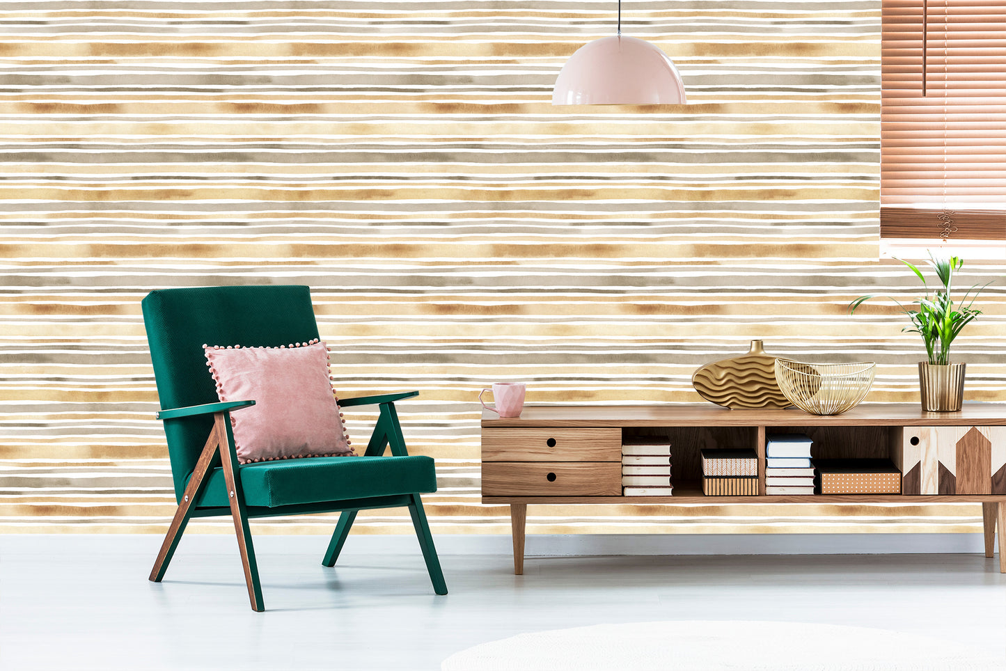 Wallpaper Horizontal Stripes - Watercolor