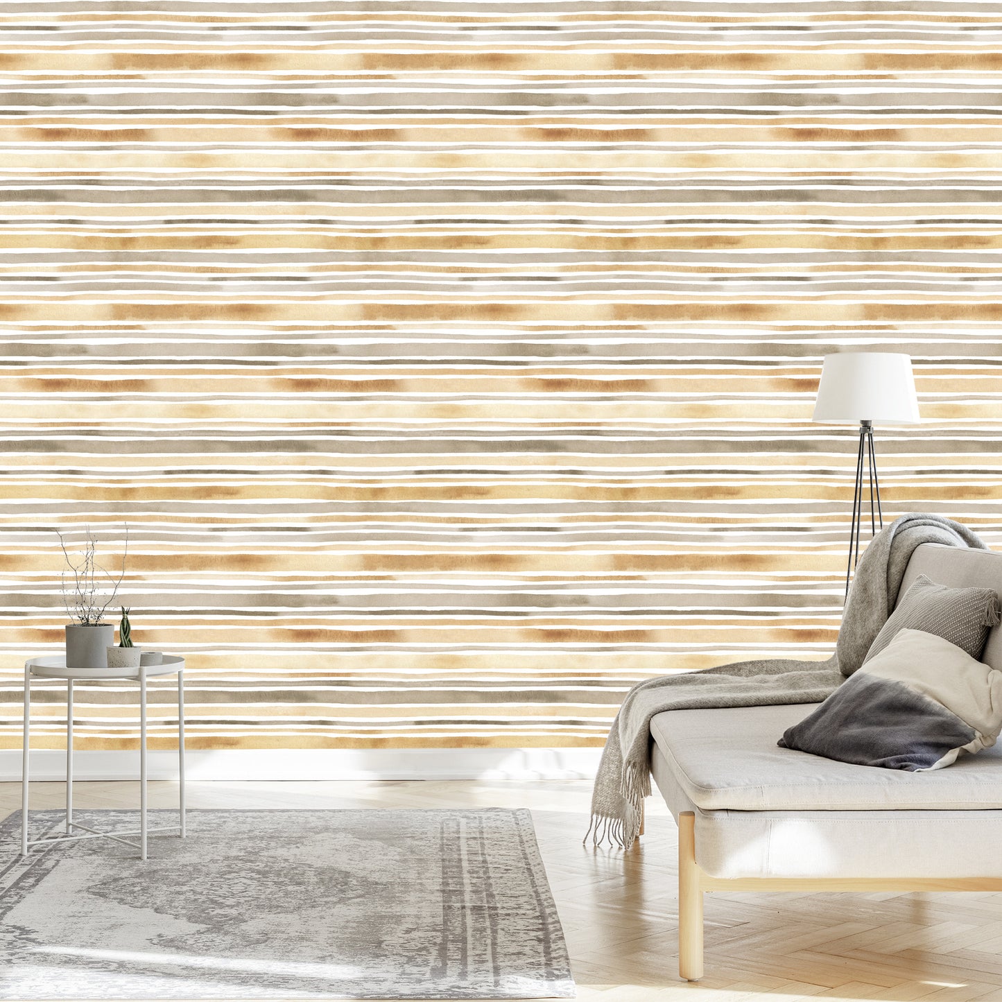 Wallpaper Horizontal Stripes - Watercolor