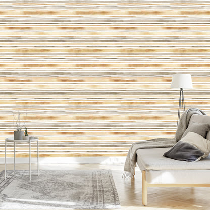 Wallpaper Horizontal Stripes - Watercolor