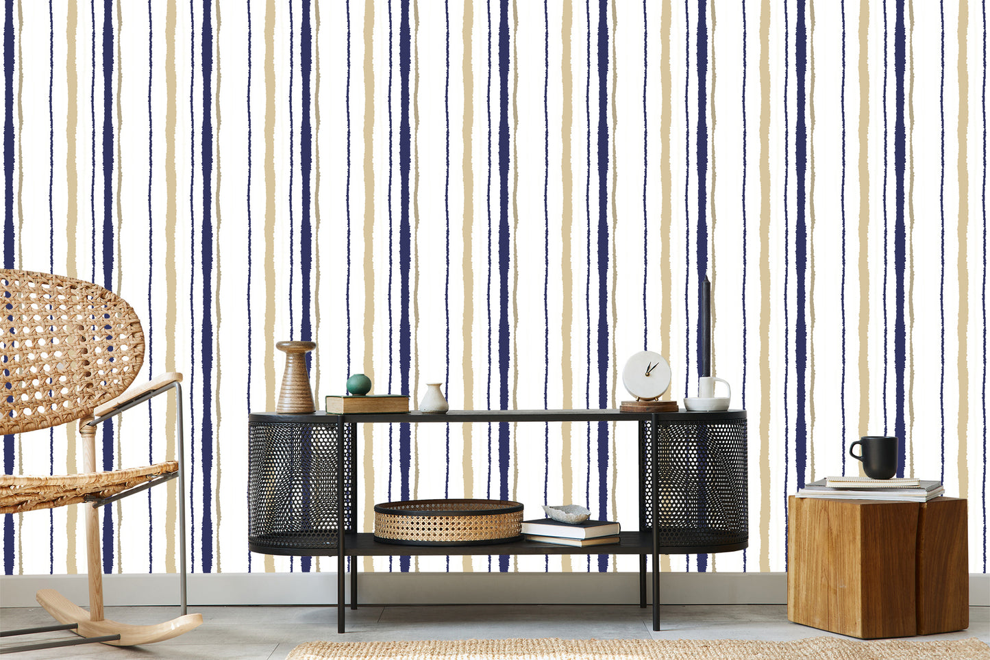 Wallpaper Stripes Torn Paper Effect
